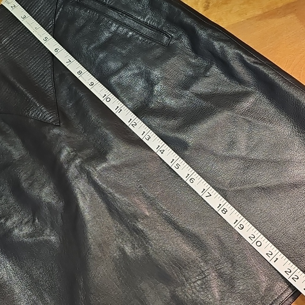 Italian Vintage Soft Leather Skirt High Waisted - Picture 9 of 10